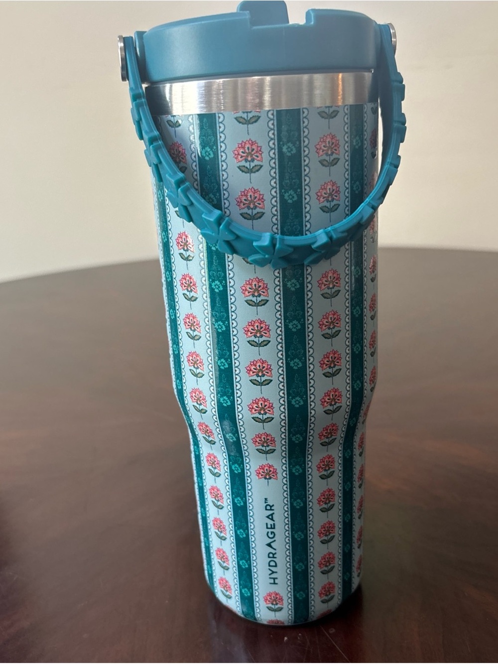 HydraGear Teal Floral Insulated Tumbler